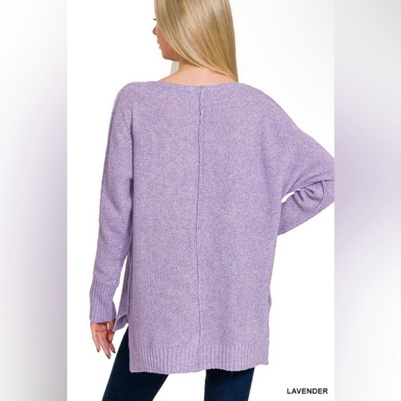 Zenana Lavender Knit Women's Sweater - Picture 3 of 7